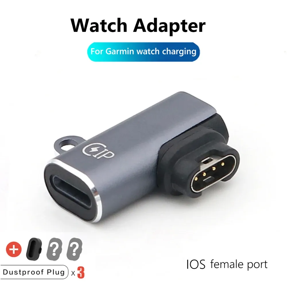 Adaptateur chargeur Type C/Micro USB/iOS pour Garmin Fenix