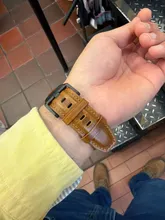 Avis clients – Bracelet cuir design Mecha pour Apple Watch 44 à 49 mm