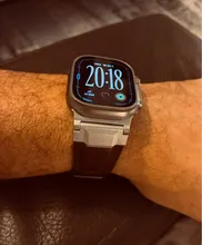 Avis clients – Bracelet cuir design Mecha pour Apple Watch 44 à 49 mm