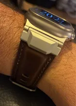 Avis clients – Bracelet cuir design Mecha pour Apple Watch 44 à 49 mm