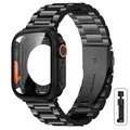 Boîtier et bracelet métal pour Apple Watch 40 à 46 mm – Couleur du bracelet B black