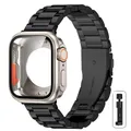 Boîtier et bracelet métal pour Apple Watch 40 à 46 mm – Couleur du bracelet Black Ti