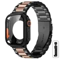 Boîtier et bracelet métal pour Apple Watch 40 à 46 mm – Couleur du bracelet BRG black
