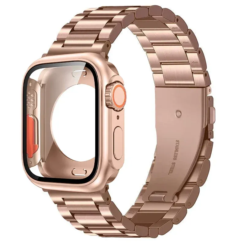 Boîtier et bracelet métal pour Apple Watch 40 à 46 mm