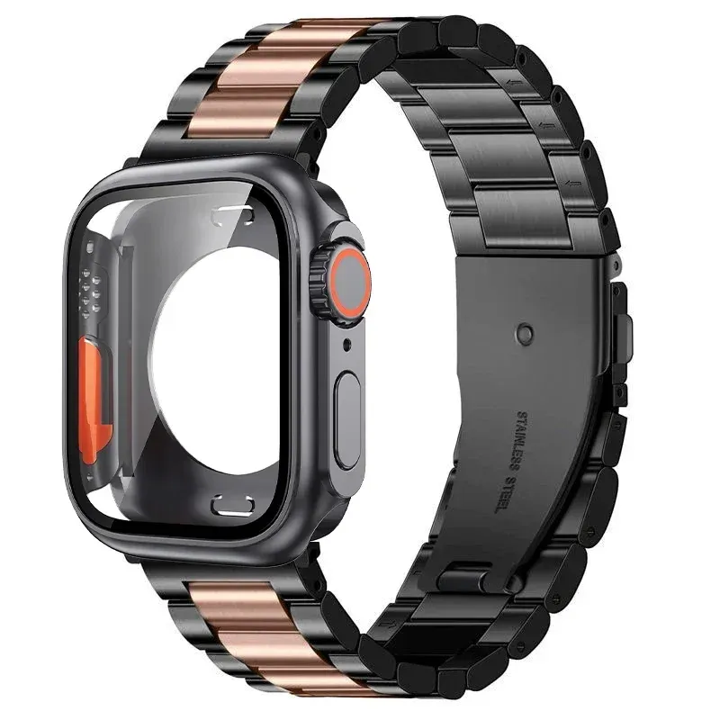 Boîtier et bracelet métal pour Apple Watch 40 à 46 mm
