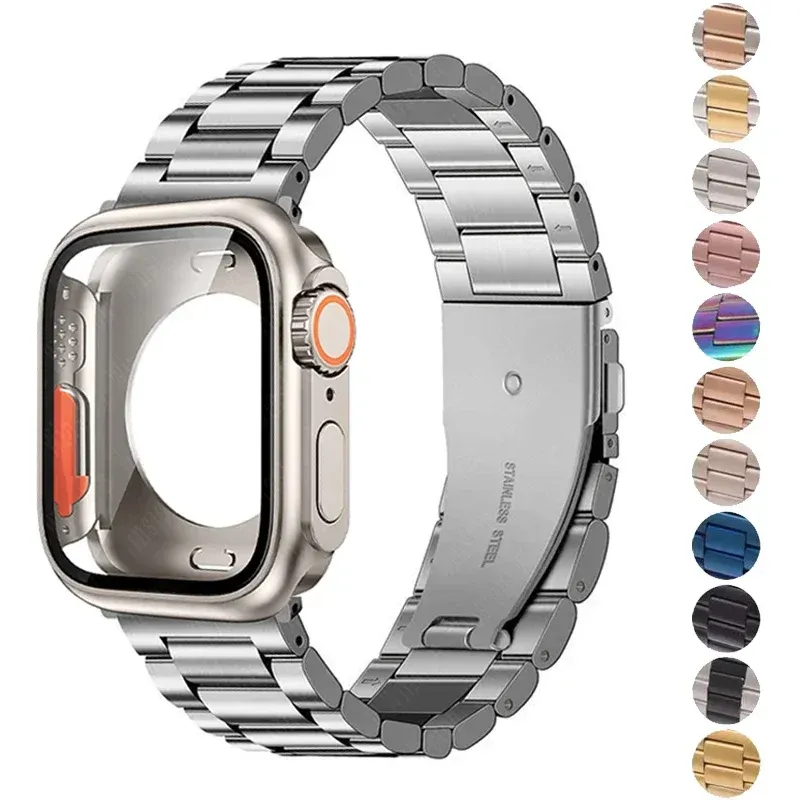 Boîtier et bracelet métal pour Apple Watch 40 à 46 mm