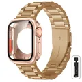 Boîtier et bracelet métal pour Apple Watch 40 à 46 mm – Couleur du bracelet RG rose gold