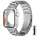 Boîtier et bracelet métal pour Apple Watch 40 à 46 mm – Couleur du bracelet S silver