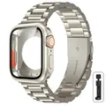 Boîtier et bracelet métal pour Apple Watch 40 à 46 mm – Couleur du bracelet starlight starlight