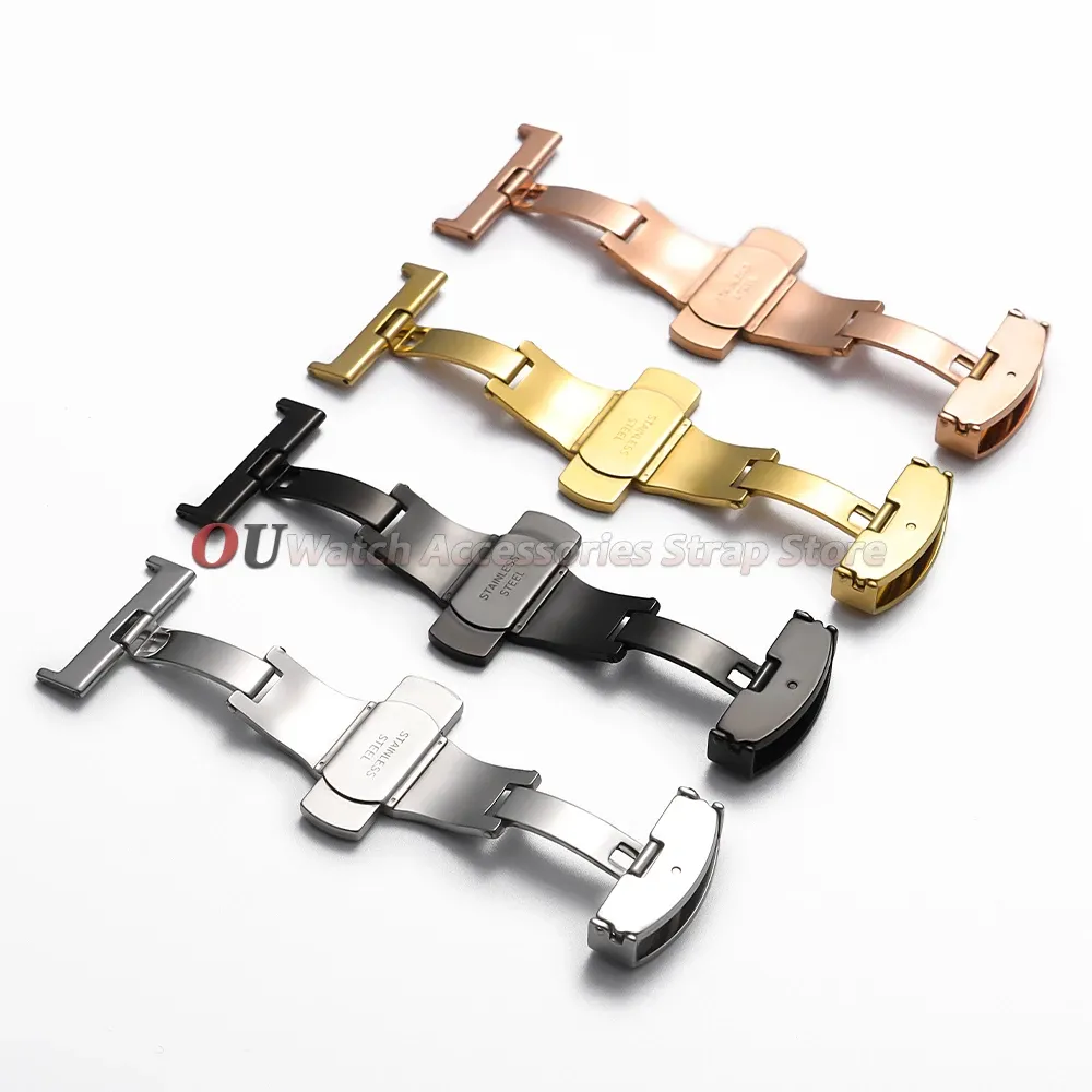 Boucle de montre acier inoxydable 10 à 22 mm déployante