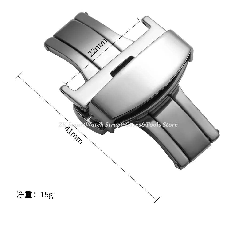 Boucle de montre acier inoxydable 10 à 22 mm papillon