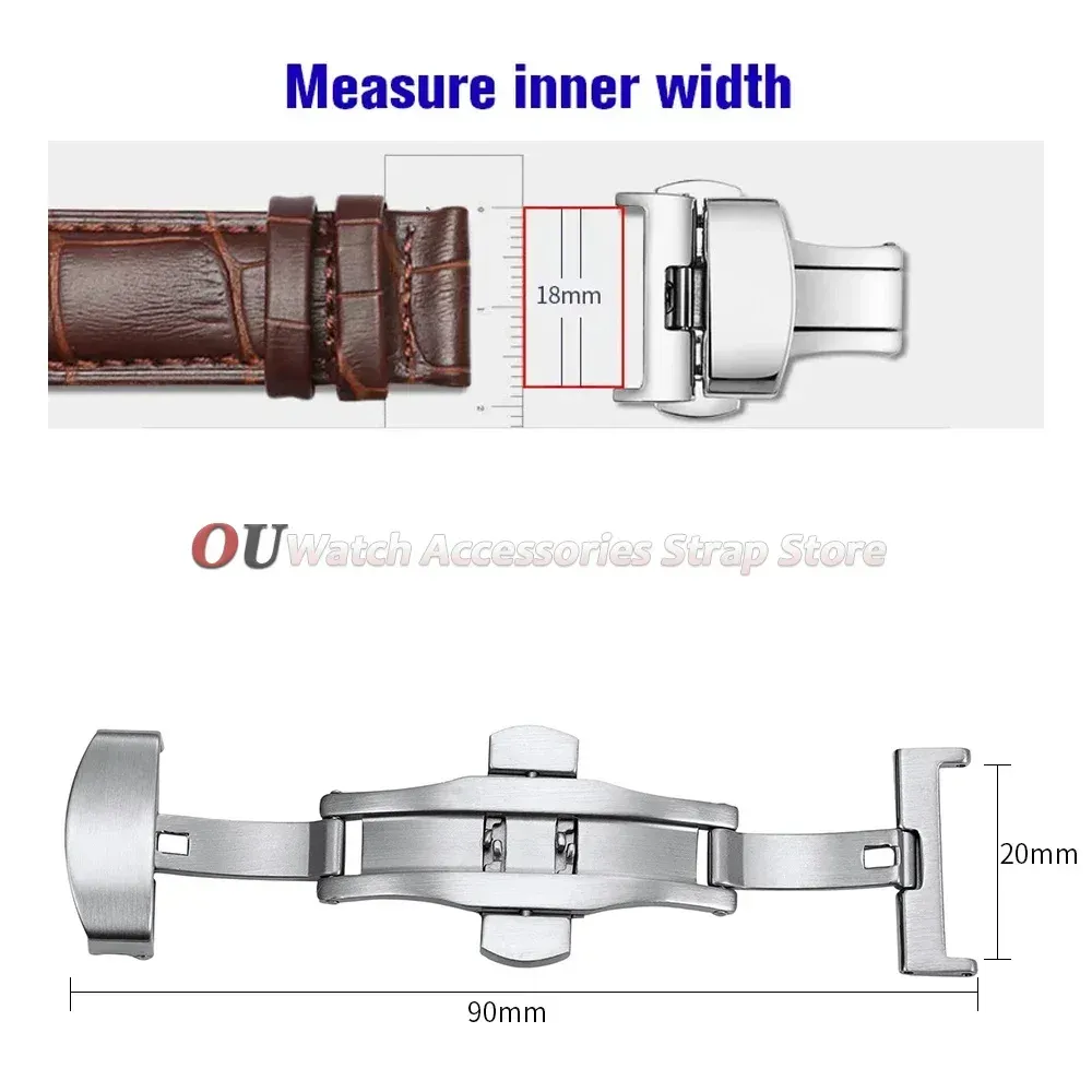 Boucle de montre acier inoxydable 10 à 22 mm polie ou mate