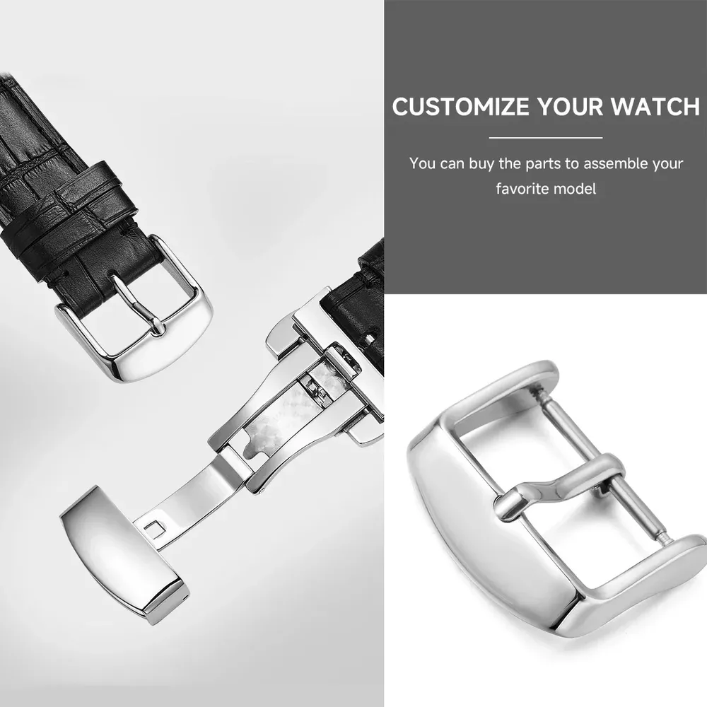 Boucle de montre acier inoxydable 10 à 24 mm ardillon