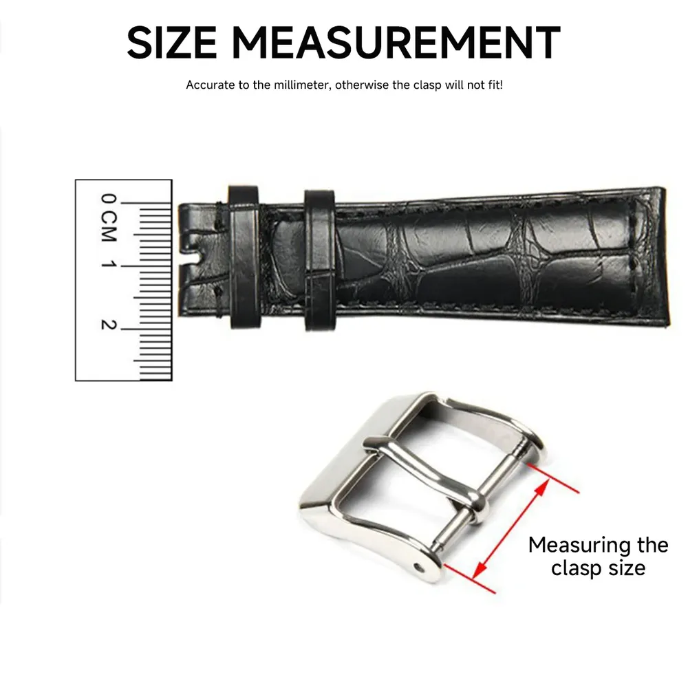 Boucle de montre acier inoxydable 10 à 24 mm carrée