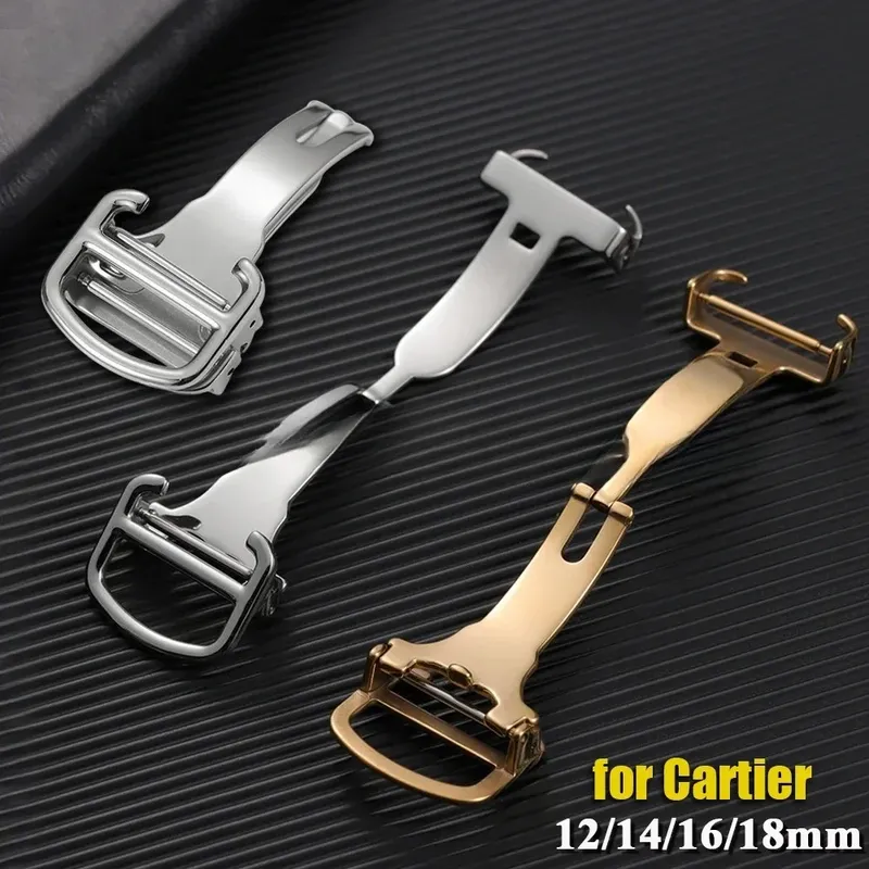 Boucle de montre acier inoxydable 12 à 18 mm pour Cartier