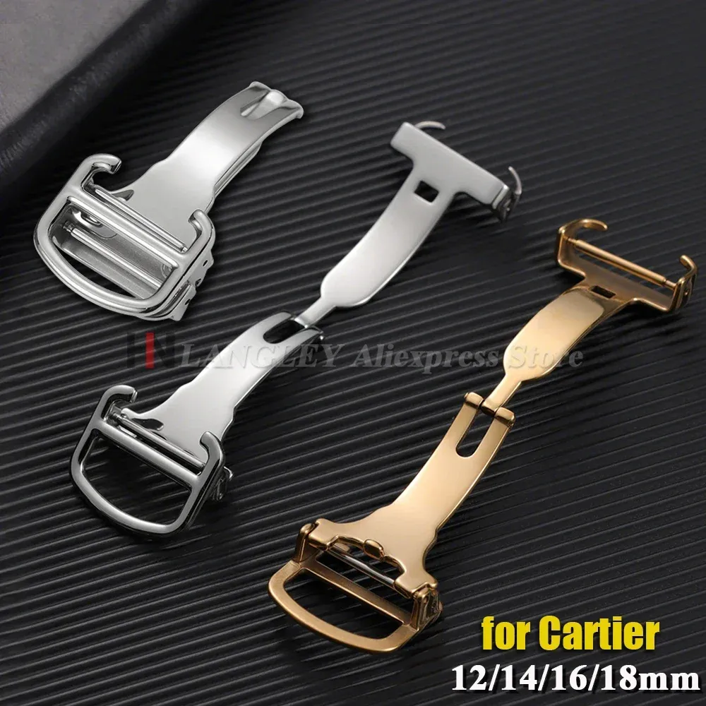 Boucle de montre acier inoxydable 12 à 18 mm pour Cartier