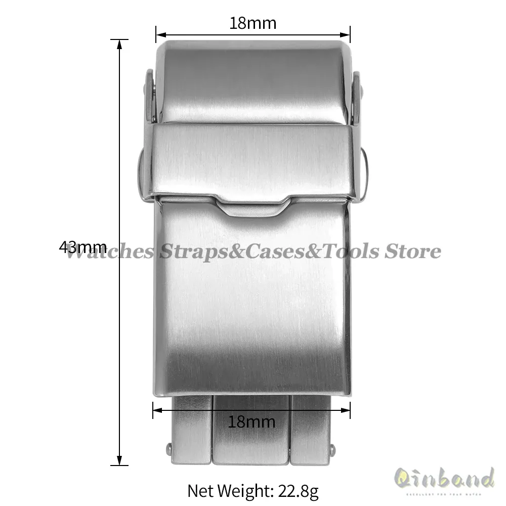 Boucle de montre acier inoxydable 16 à 18 mm pour Seiko