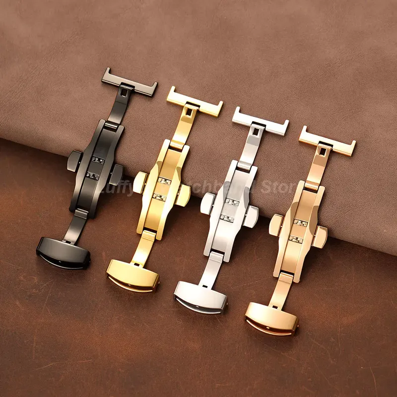 Boucle de montre acier inoxydable 16 à 22 mm papillon