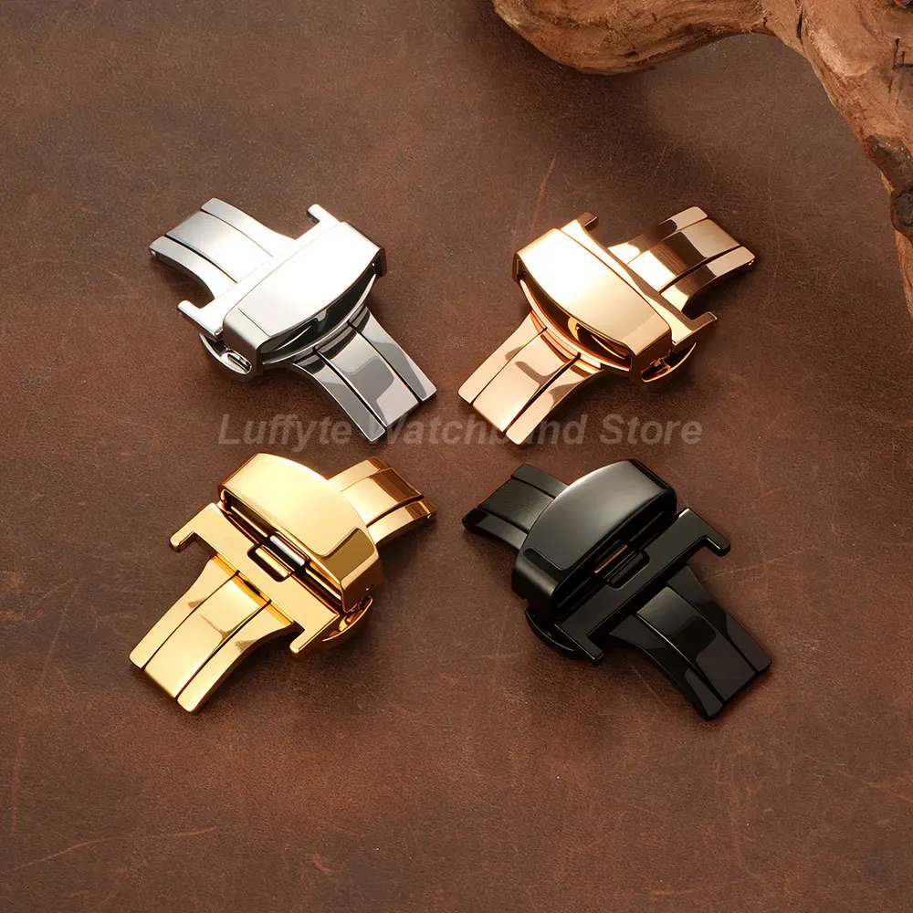 Boucle de montre acier inoxydable 16 à 22 mm papillon