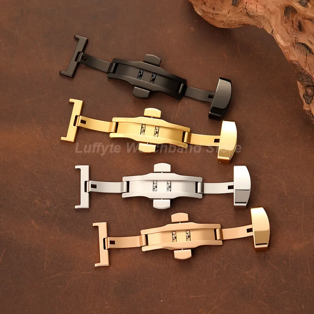 Boucle de montre acier inoxydable 16 à 22 mm papillon