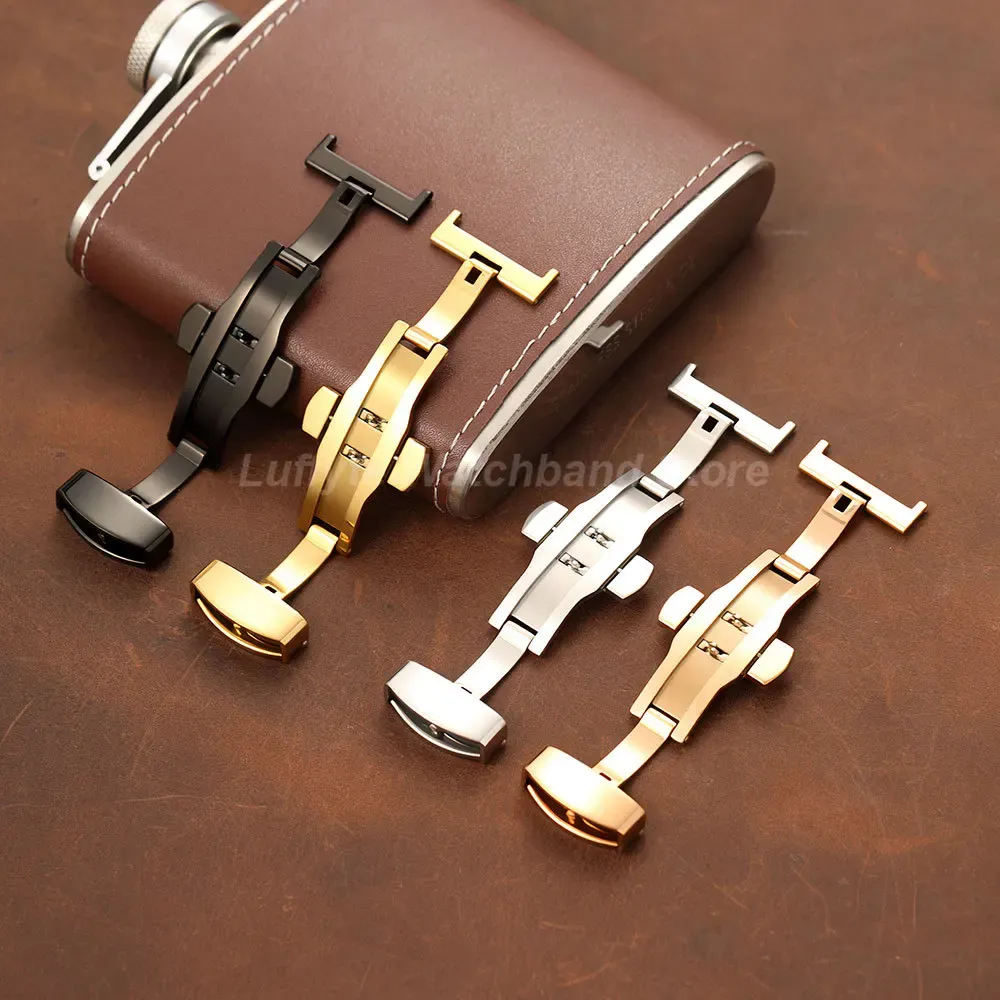 Boucle de montre acier inoxydable 16 à 22 mm papillon