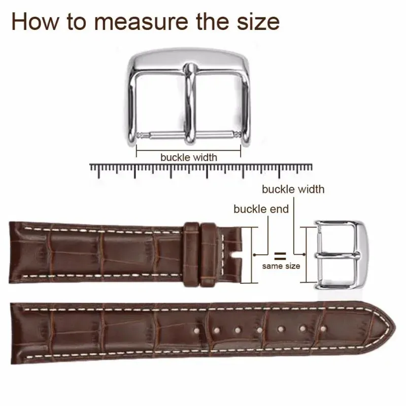 Boucle de montre acier inoxydable 16 à 24 mm brossée