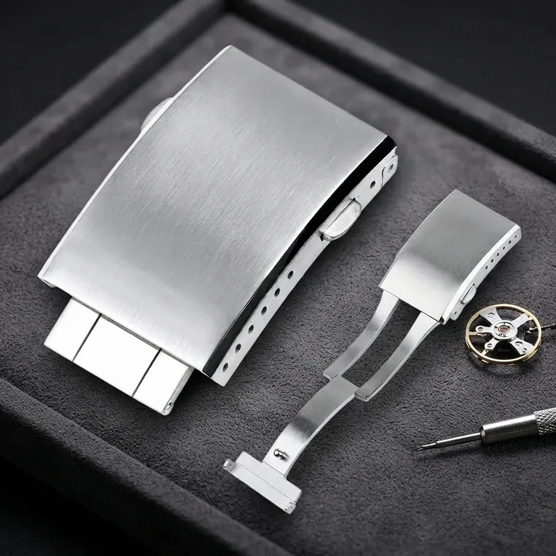 Boucle de montre acier inoxydable 18 à 22 mm double sécurité