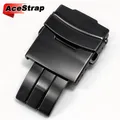 Boucle de montre acier inoxydable 18 à 24 mm pliante – Couleur Black