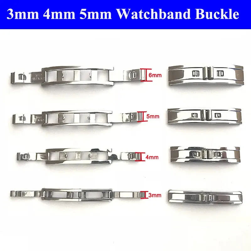 Boucle de montre acier inoxydable 3 à 6 mm double traction