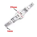Boucle de montre acier inoxydable 4 à 6 mm double poussoir – Couleur 6x25mm