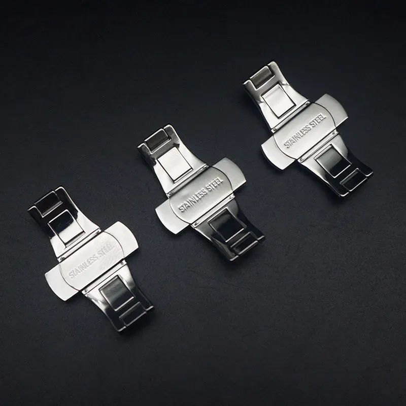 Boucle de montre acier inoxydable 4 à 6 mm double poussoir
