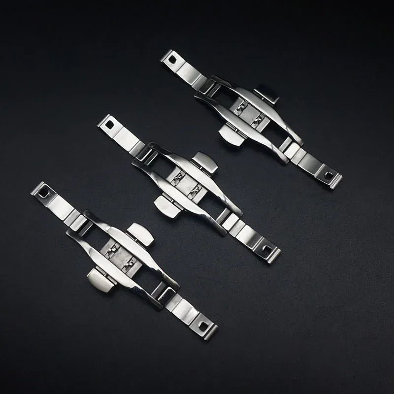 Boucle de montre acier inoxydable 4 à 6 mm double poussoir