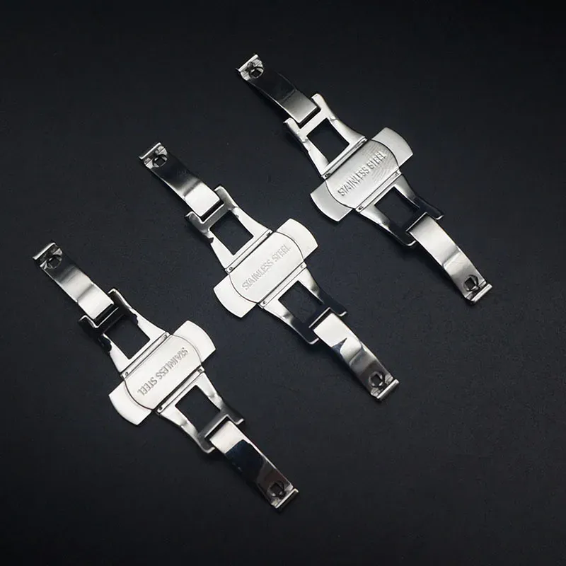 Boucle de montre acier inoxydable 4 à 6 mm double poussoir