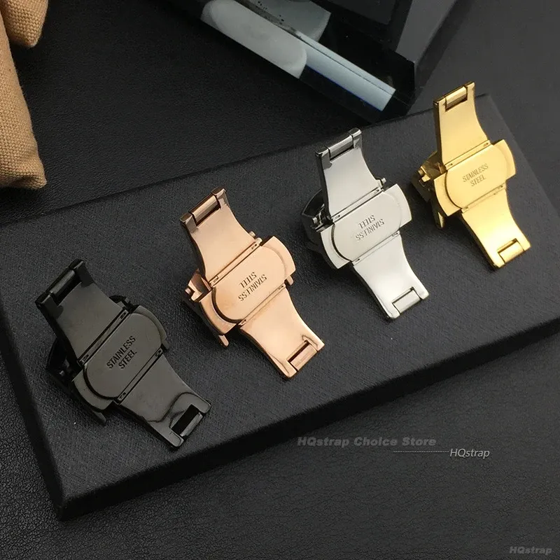 Boucle de montre papillon acier 16 à 22 mm poli ou mat