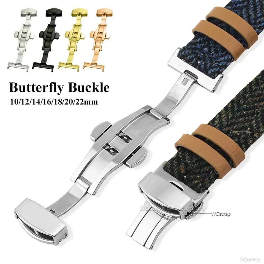 Boucle de montre papillon acier 16 à 22 mm poli ou mat