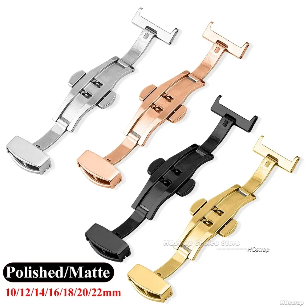Boucle de montre papillon acier 16 à 22 mm poli ou mat