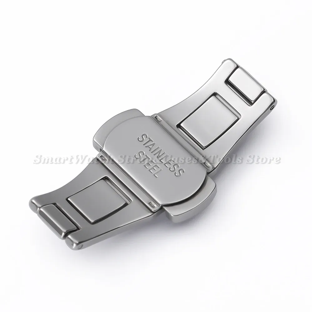 Boucle de montre papillon acier 4 à 6 mm double poussoir