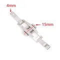 Boucle de montre papillon acier 4 à 6 mm double poussoir – Couleur Silver 4x15mm