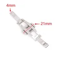 Boucle de montre papillon acier 4 à 6 mm double poussoir – Couleur Silver 4x21mm