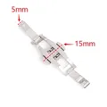 Boucle de montre papillon acier 4 à 6 mm double poussoir – Couleur Silver 5x15mm