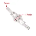 Boucle de montre papillon acier 4 à 6 mm double poussoir – Couleur Silver 5x17mm