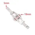 Boucle de montre papillon acier 4 à 6 mm double poussoir – Couleur Silver 5x19mm
