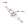 Boucle de montre papillon acier 4 à 6 mm double poussoir – Couleur Silver 5x21mm