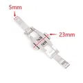 Boucle de montre papillon acier 4 à 6 mm double poussoir – Couleur Silver 5x23mm