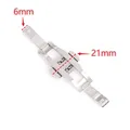 Boucle de montre papillon acier 4 à 6 mm double poussoir – Couleur Silver 6x21mm