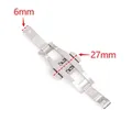 Boucle de montre papillon acier 4 à 6 mm double poussoir – Couleur Silver 6x27mm