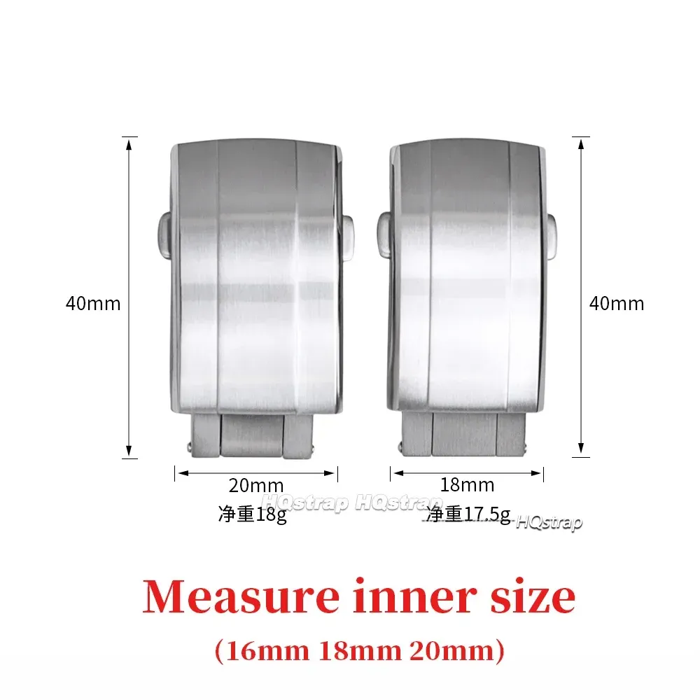 Boucle montre acier inoxydable 16 à 20 mm