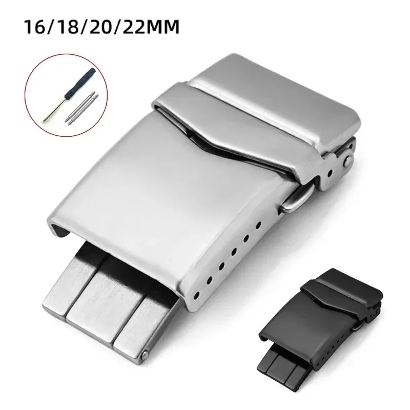 Boucle montre acier inoxydable 16 à 22 mm