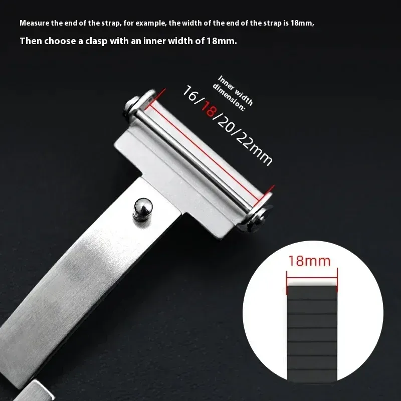 Boucle montre acier inoxydable 16 à 22 mm