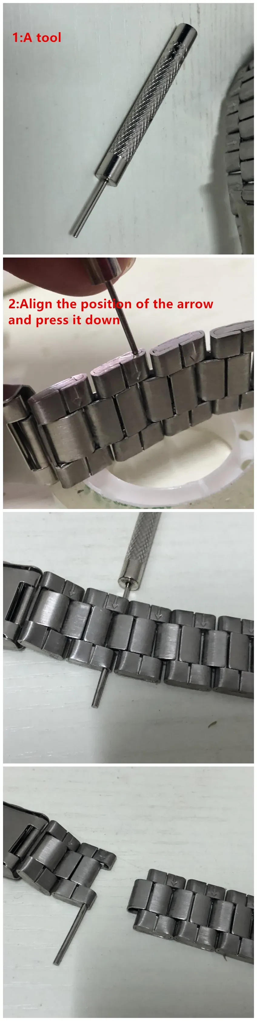 Bracelet acier 12 à 22 mm réglable mode